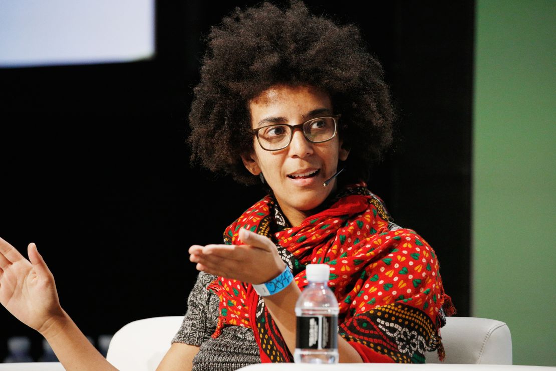 Google AI Research Scientist Timnit Gebru speaks onstage during Day 3 of TechCrunch Disrupt SF 2018 at Moscone Center on September 7, 2018 in San Francisco, California.  (Photo by Kimberly White/Getty Images for TechCrunch)