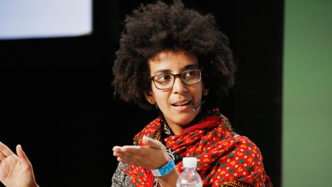 Google AI Research Scientist Timnit Gebru speaks onstage during Day 3 of TechCrunch Disrupt SF 2018 at Moscone Center on September 7, 2018 in San Francisco, California.  (Photo by Kimberly White/Getty Images for TechCrunch)