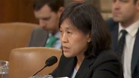Katherine Tai speaks during a House Ways and Means Committee meeting to consider the US-Mexico-Canada (USMCA) trade agreement in 2019.