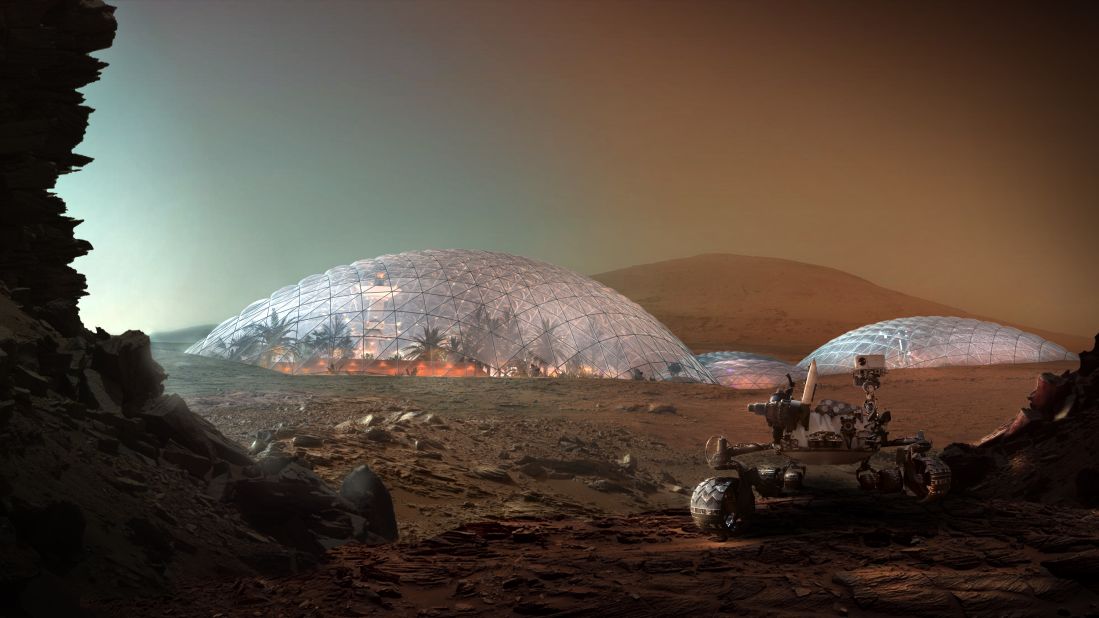 Bjarke Ingels Group (BIG) conceived a simple but effective way to survive on Mars: live in a bubble. Giant <a href="https://edition.cnn.com/style/article/mars-science-city-design-spc-scn/index.html" target="_blank">inflatable biospheres</a> create a pressurized habitat, with 3D-printed buildings, gardens and pavilions inside. 