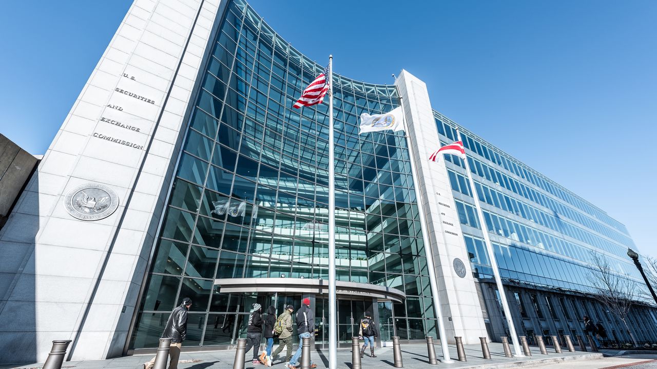 The United States Securities and Exchange Commission SEC entrance in Washington DC, USA on January 13, 2018.