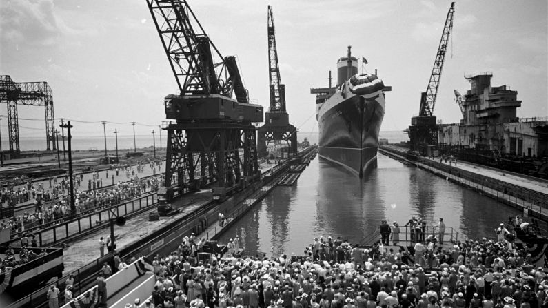 <strong>Grand launch: </strong>Built at a cost of $78 million, the SS United States was launched in 1951. Her maiden voyage took place in 1952.