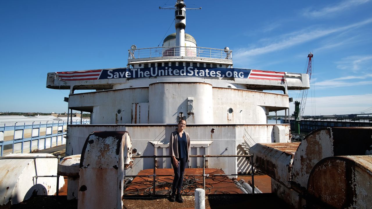 Susan Gibbs, executive director of the SS United States Conservancy, describes the vessel as a "lady in waiting."