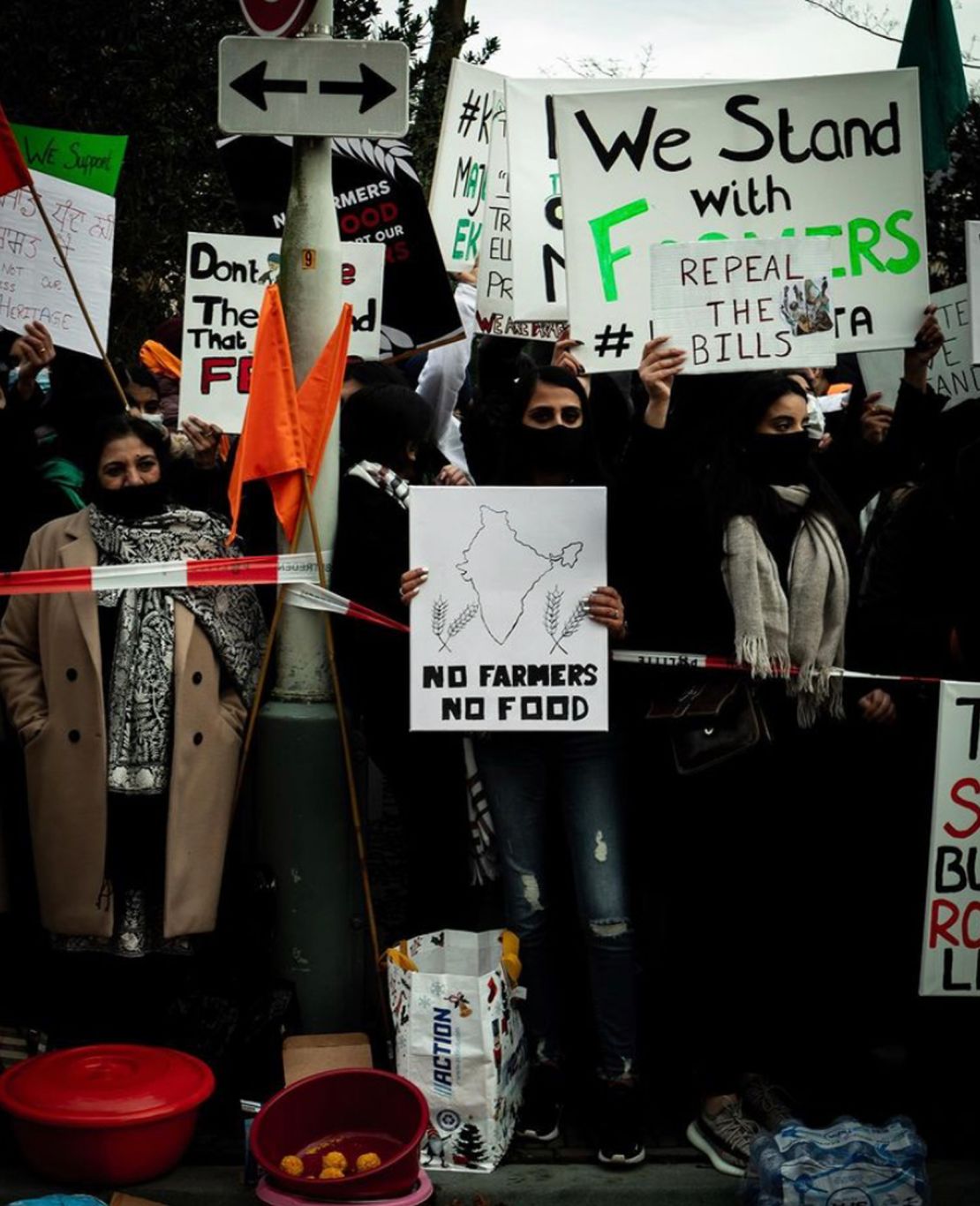 Protests in front of the Den Haag in front of the Indian Embassy on Tuesday, December 8.