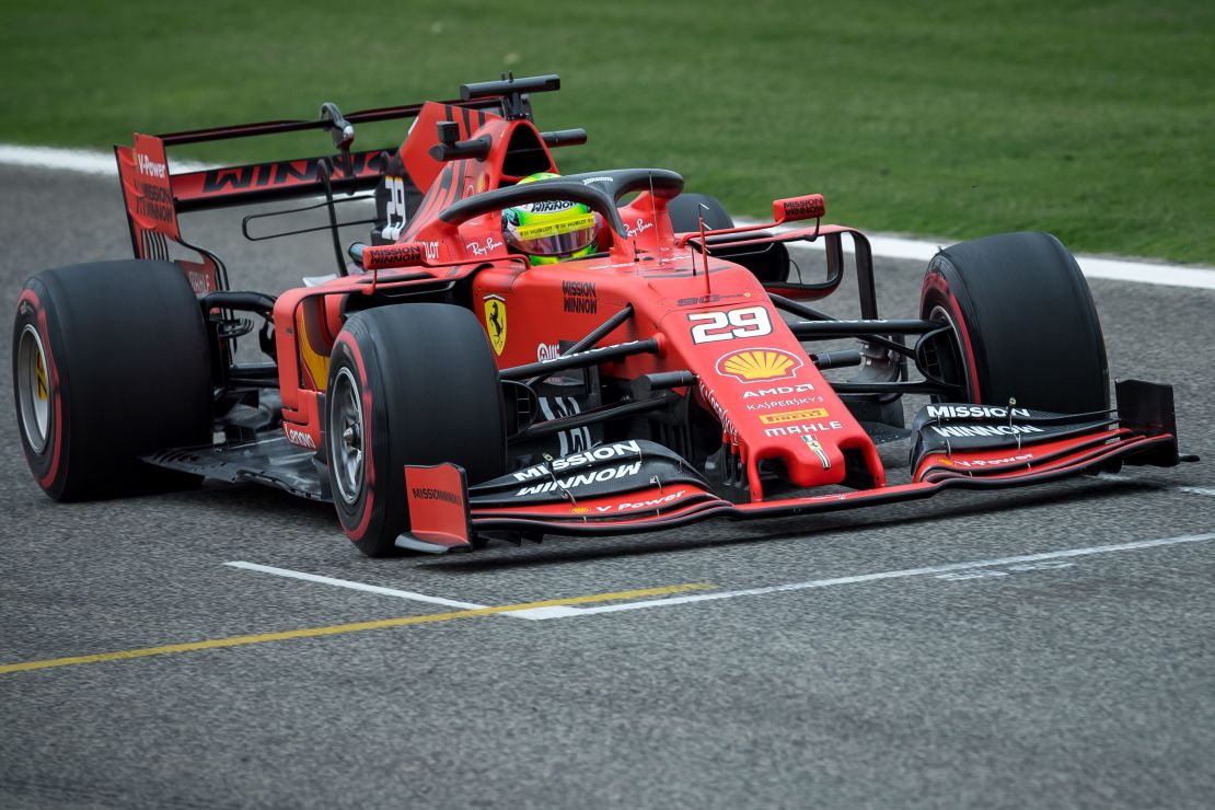 Mission Winnow branding featured prominently on Ferrari's car in Bahrain last year.