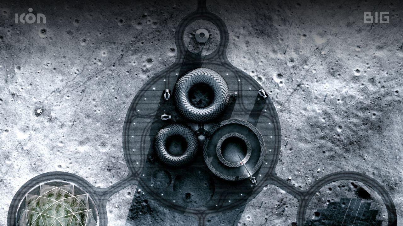 BIG's concept for Project Olympus includes donut-shaped buildings which could be entirely constructed with ICON's 3D printer.