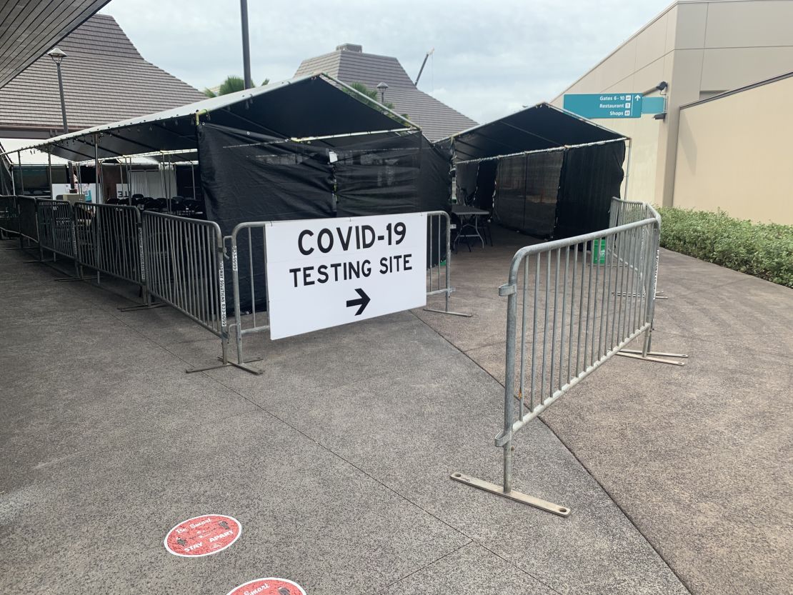 Passengers arriving to Ellison Onizuka Kona International Airport on the Island of Hawaii may be selected for rapid Covid-19 testing.