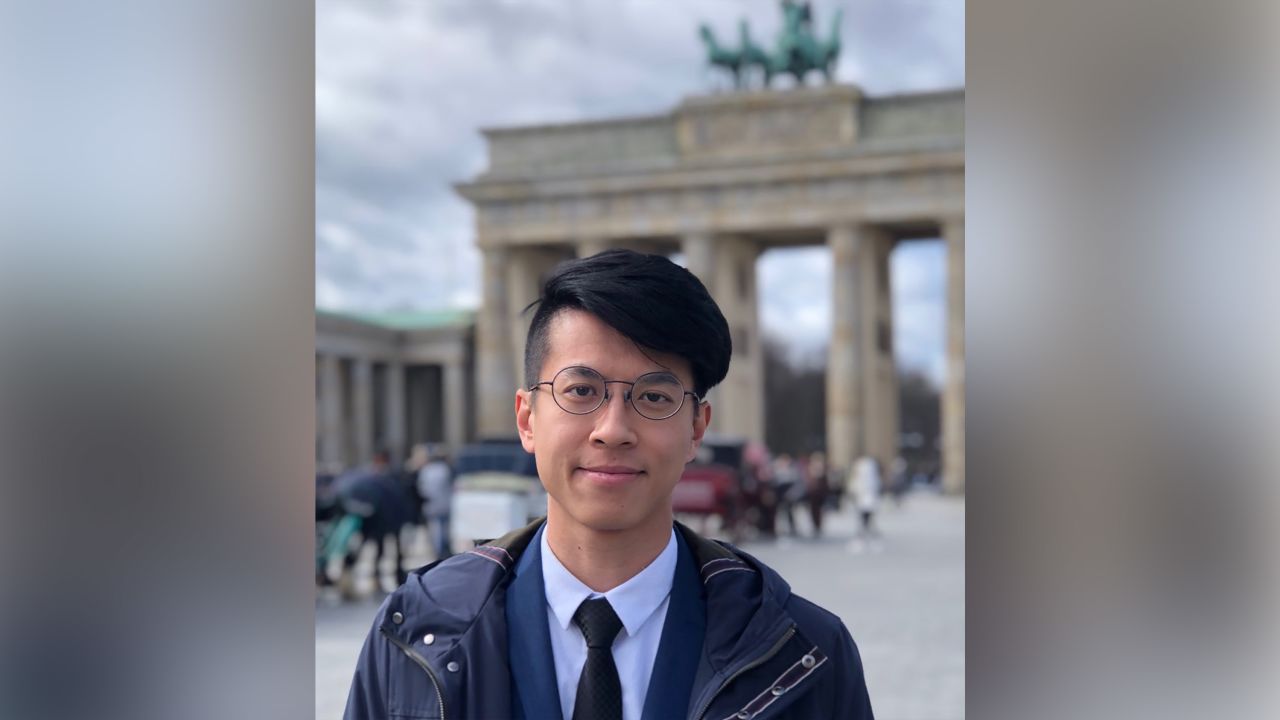 Democracy activist Ray Wong is pictured in Berlin in early 2019. Wong fled to Germany in 2017, where he has since been granted asylum.