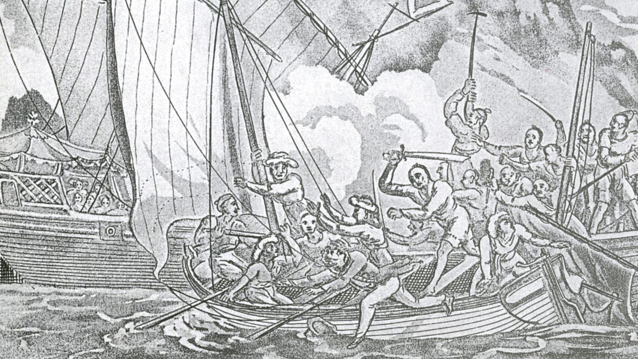 The capture of British sailor John Turner by Zheng Yi 's pirates in 1806. 