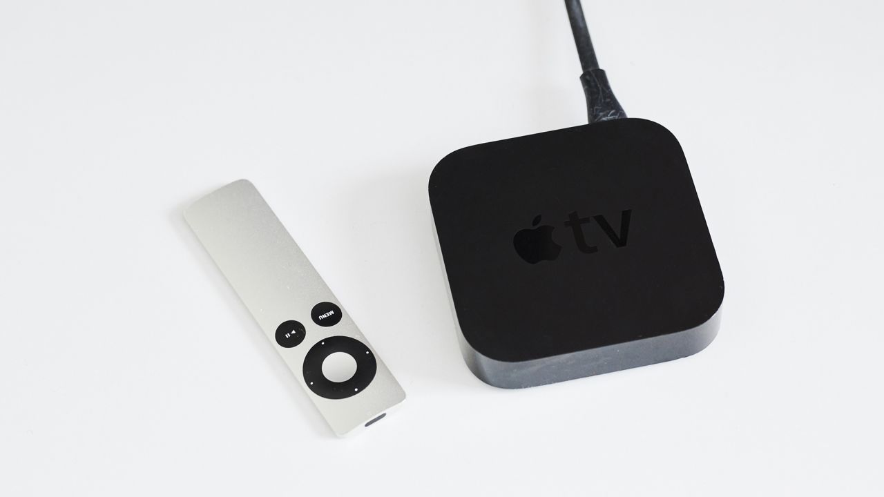 An Apple TV box is pictured.