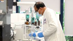 A general view of an analytical chemist at AstraZeneca's headquarters in Sydney, Australia, 19 August 2020. 