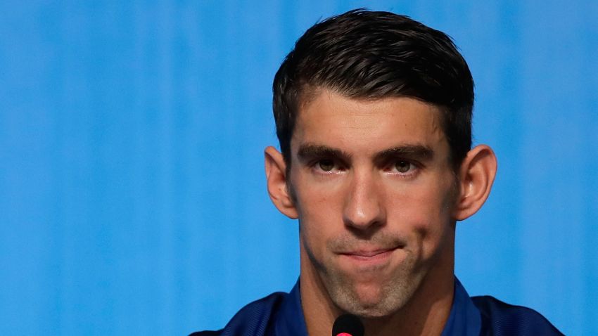 RIO DE JANEIRO, BRAZIL - AUGUST 14:  Michael Phelps of the United States speaks during a press conference at the Main Press Centre on August 14, 2016 in Rio de Janeiro, Brazil.  (Photo by Jamie Squire/Getty Images)