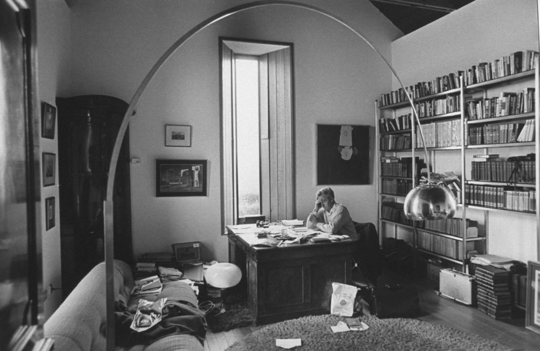 John Le Carré at his desk at home in August 1974.  