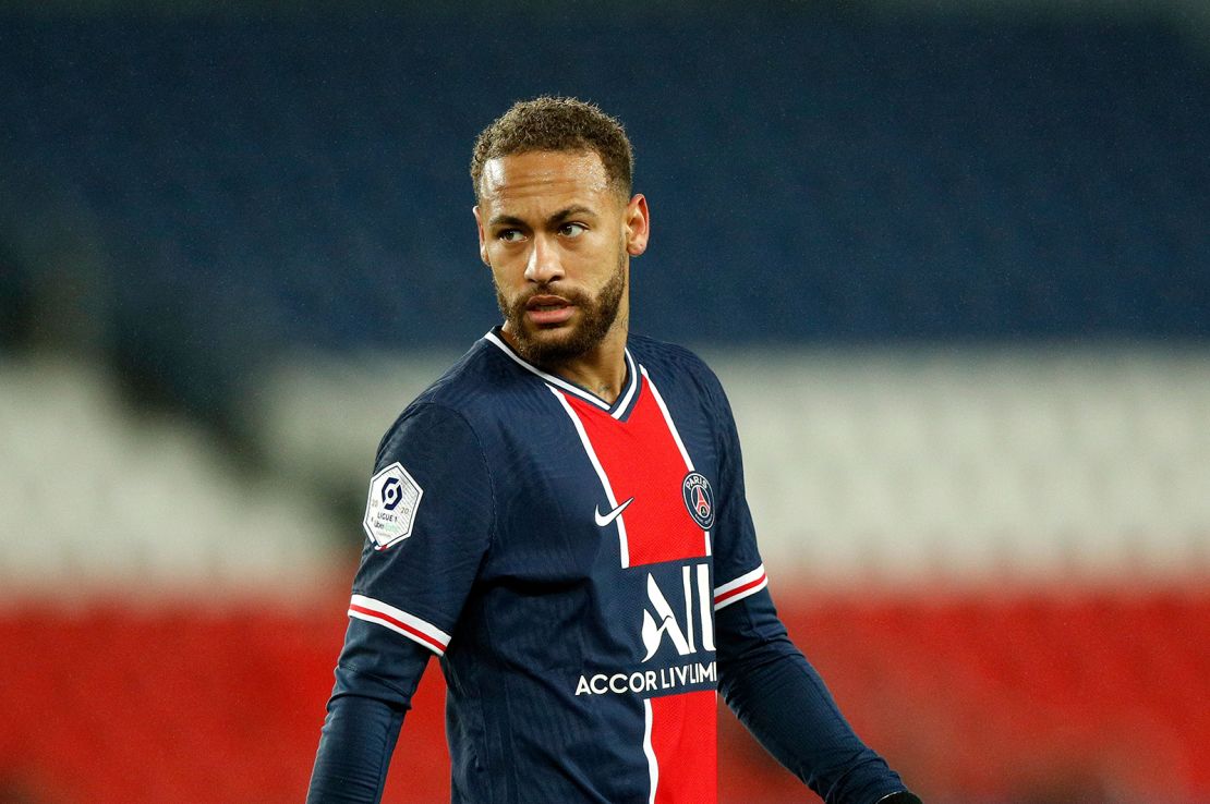 Neymar during the Ligue 1 match between PSG and Lyon.
