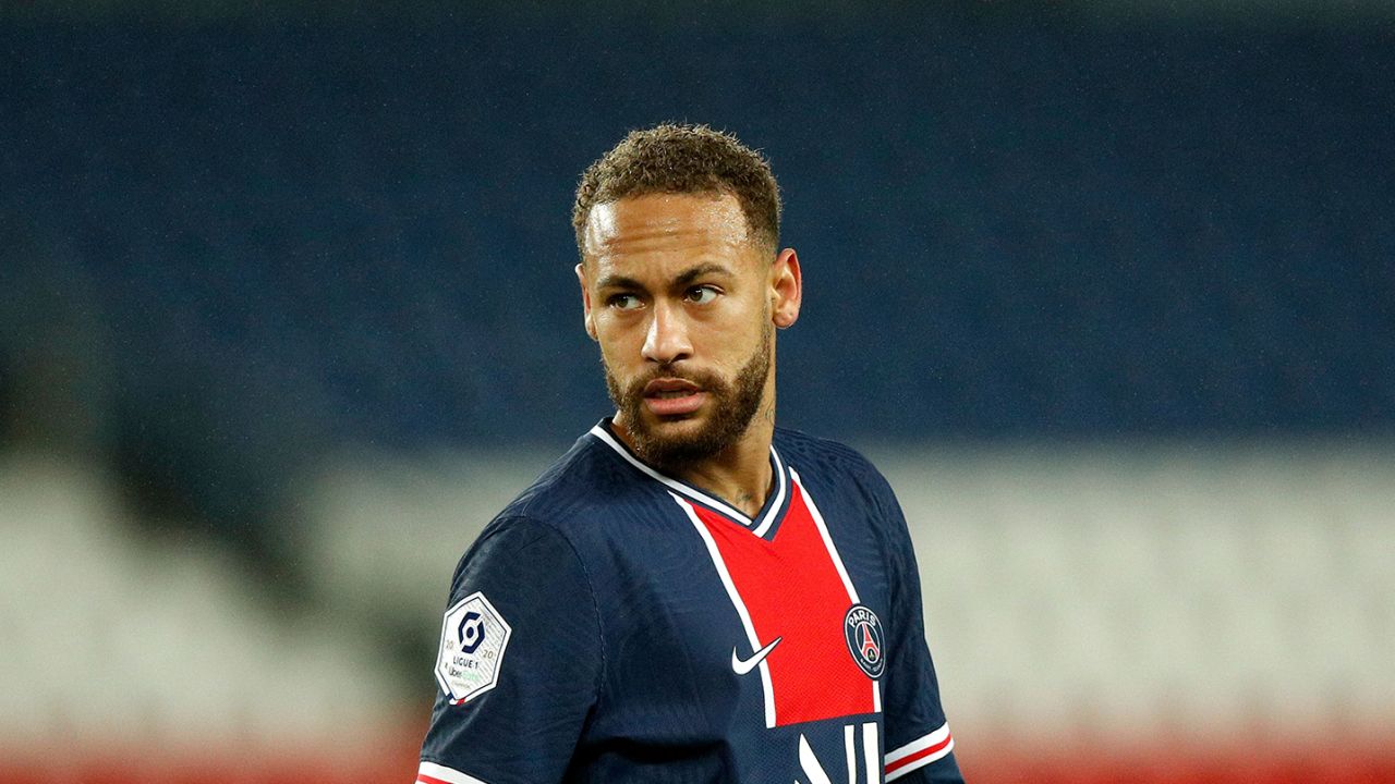 Neymar during the Ligue 1 match between PSG and Lyon.