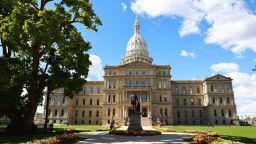 LANSING, MI - OCTOBER 08: The Michigan State Capitol building is seen on October 8, 2020 in Lansing, Michigan. Federal authorities announced today that six men linked to a Michigan militia group have been arrested for allegedly plotting to kidnap Democratic Michigan Gov. Gretchen Whitmer and violently overthrow the government. (Photo by Rey Del Rio/Getty Images)