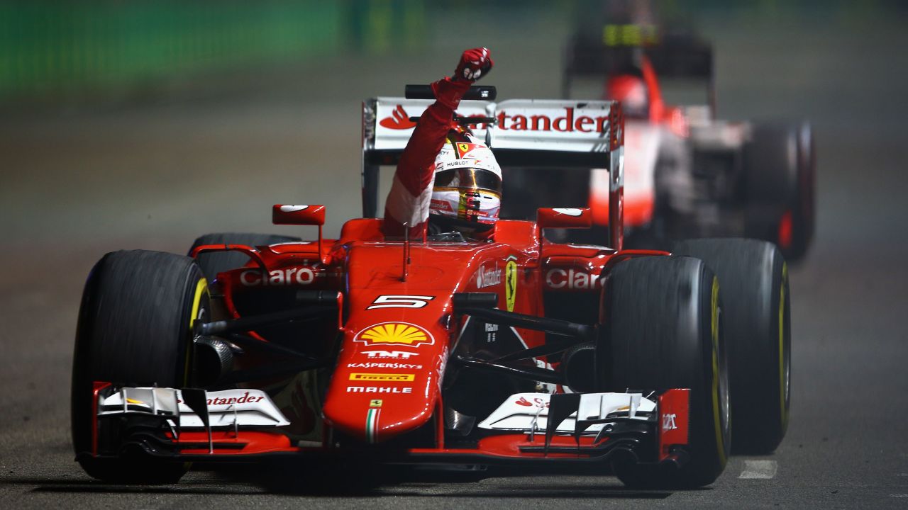 Sebastian Vettel earned three wins with Ferrari in 2015, his first season with the team.