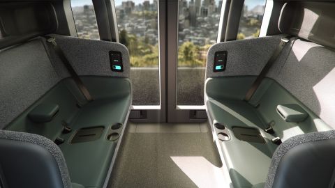 Zoox's robotaxi has room to seat four.