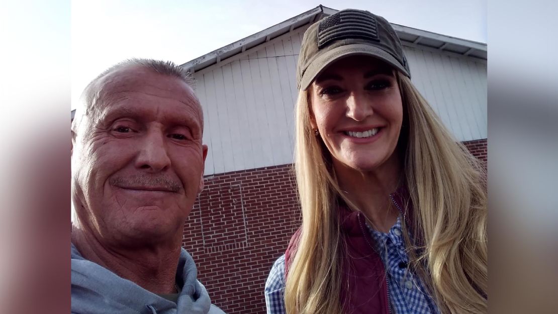 GOP Sen. Kelly Loeffler is pictured next to Chester Doles, a White supremacist and member of the neo-Nazi National Alliance, during a campaign event in Georgia on Friday. Doles posted the photo to VK, a Russian social networking site.