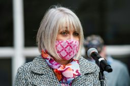 Canada Health Minister Patty Hajdu speaks during a press conference organized at the Donald Berman Maimonides Geriatric Center in Montreal, Quebec on December 14, 2020.