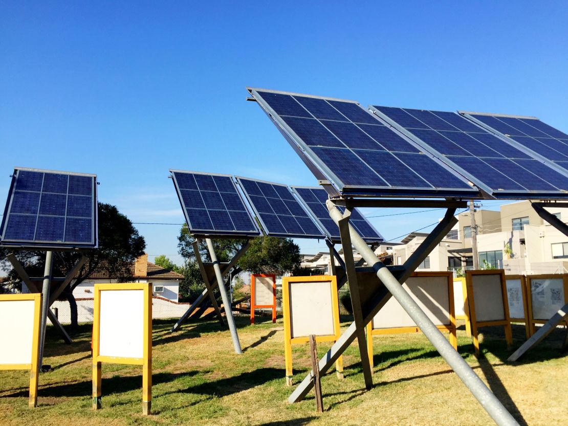 Solar panels array, Ceres Environmental Park, Brunswick East, Melbourne, Australia 