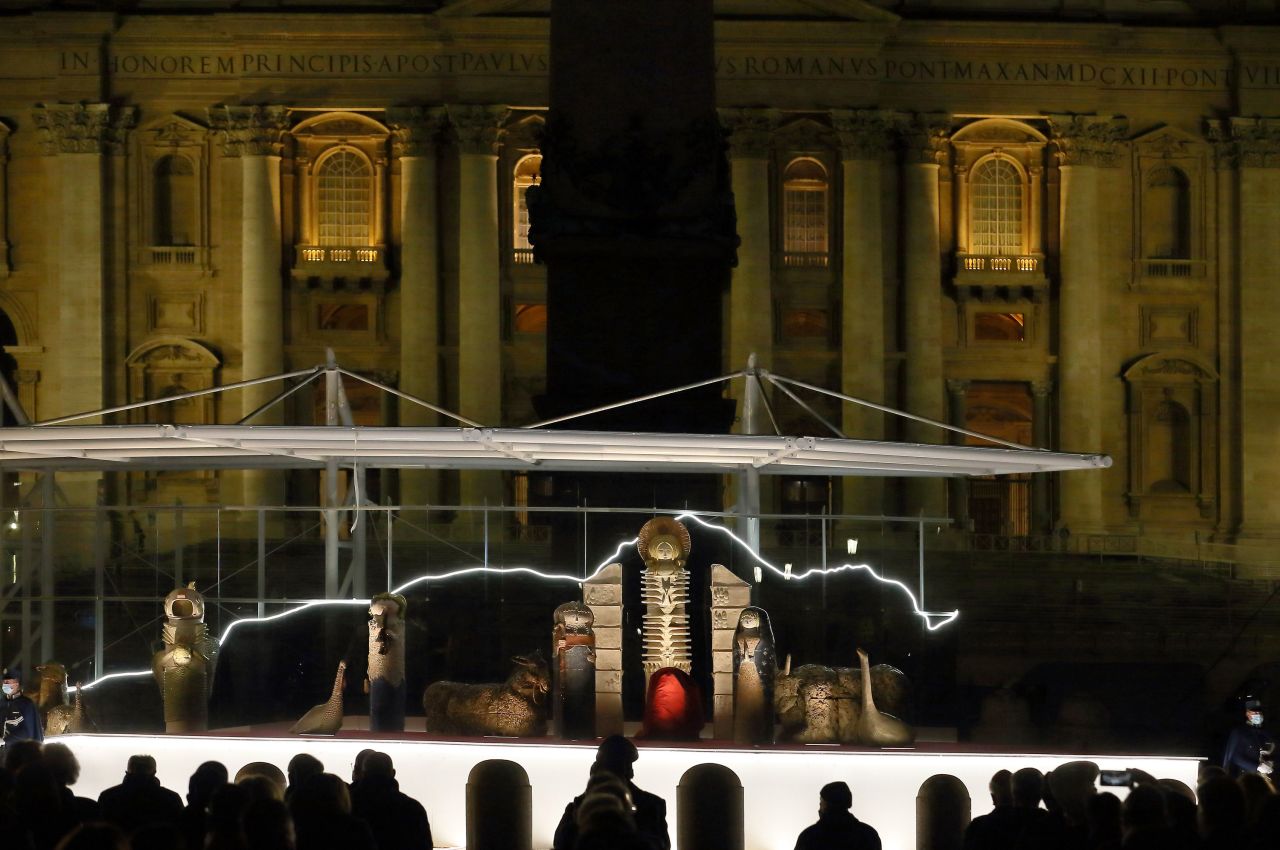 The nativity scene has drawn criticism from many Catholics.