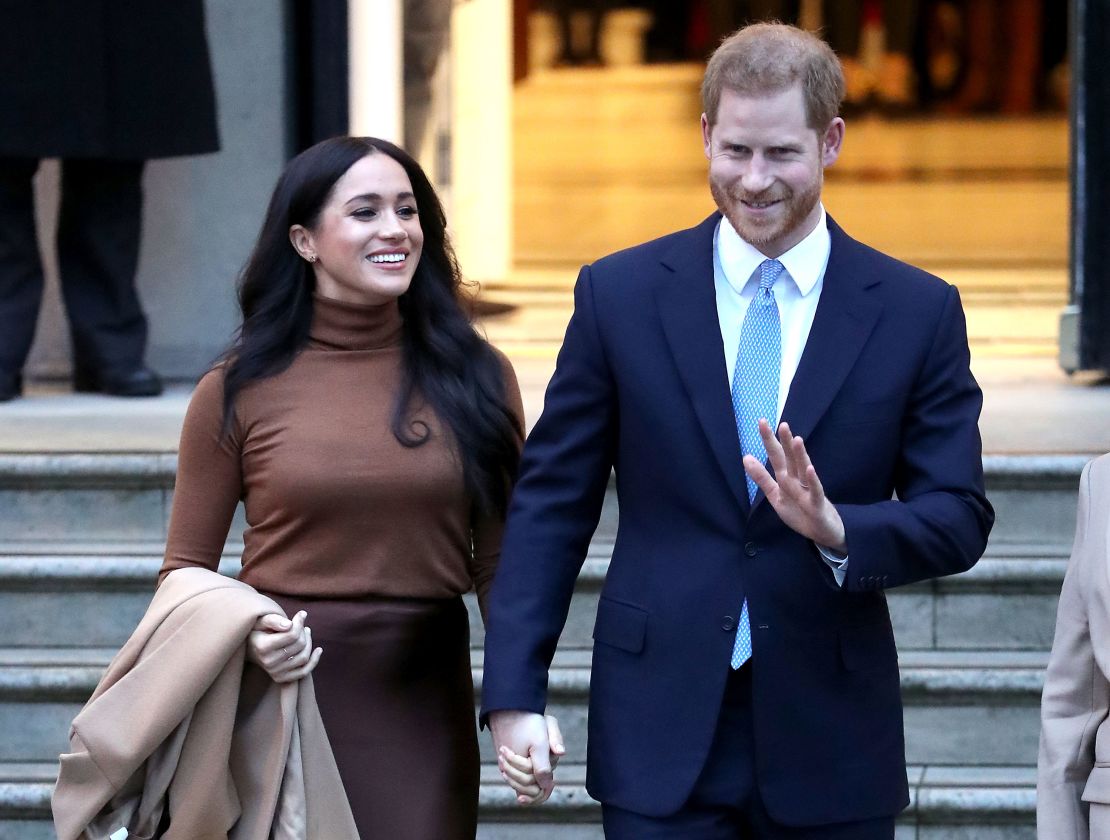 Prince Harry and Meghan depart Canada House on January 7 in London, England.