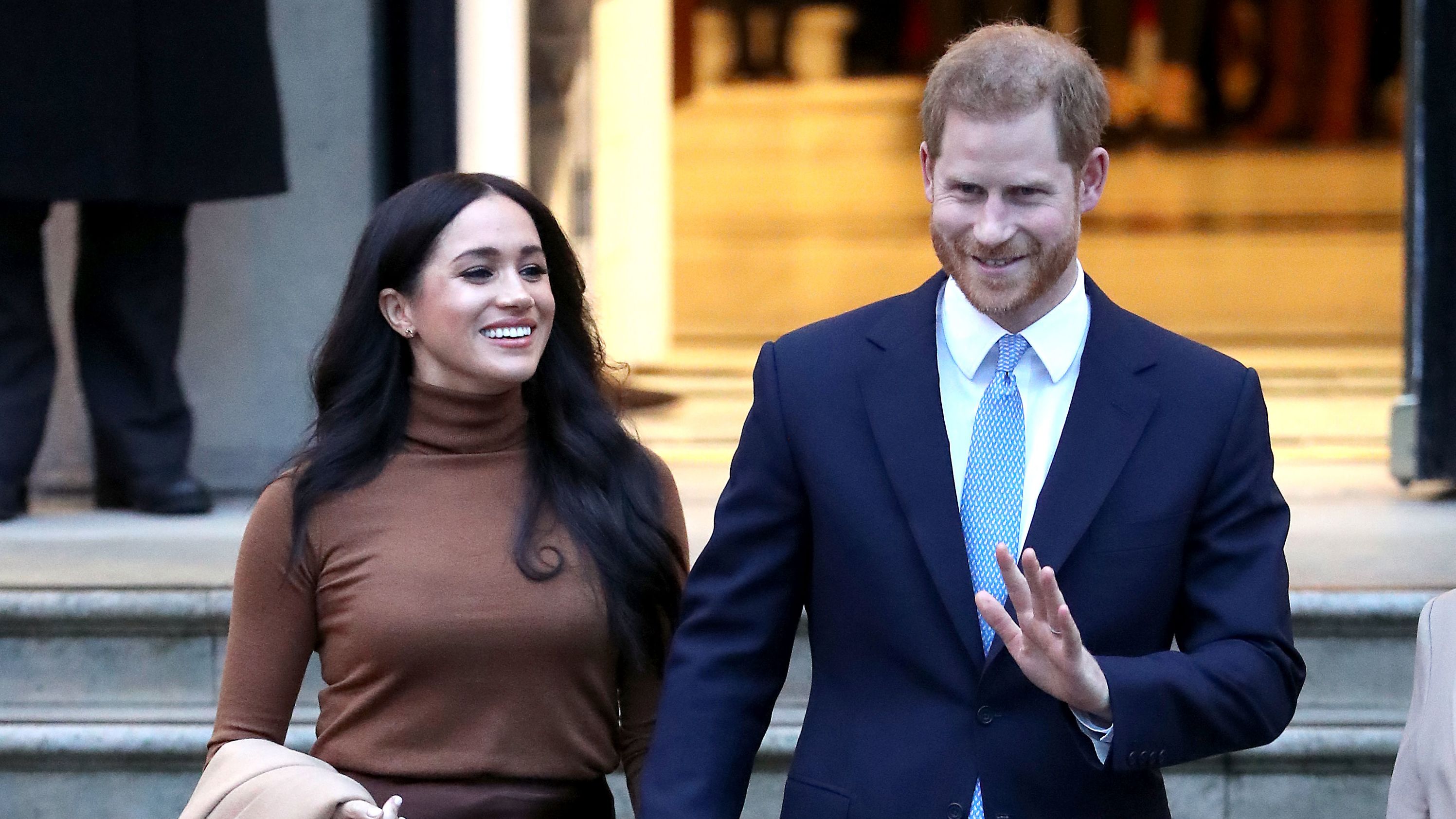 Prince Harry and Meghan Markle leave Canada House in London in January  2020.