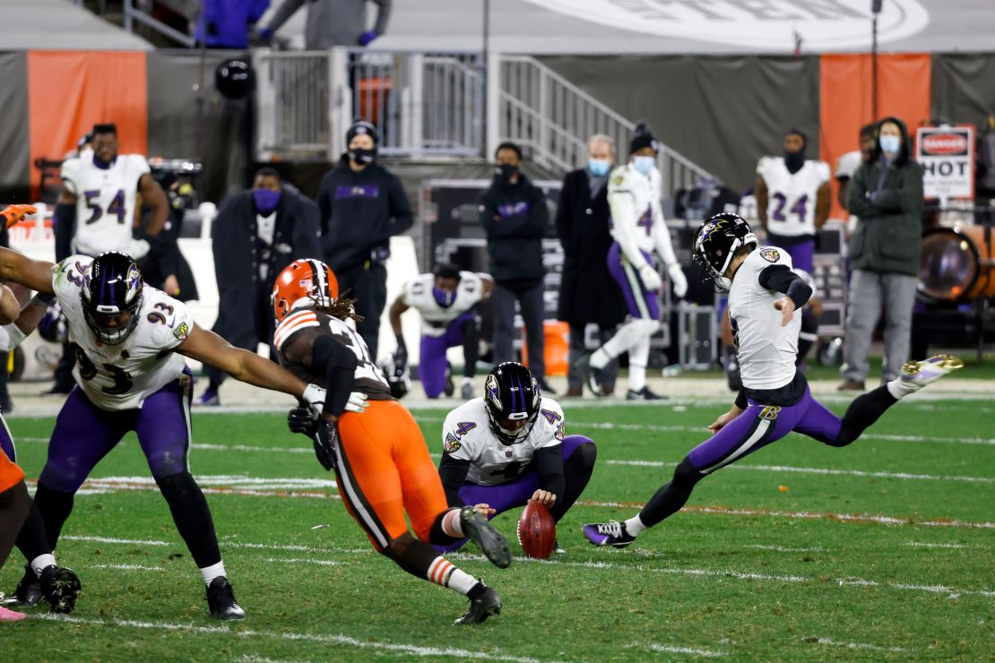 Justin Tucker was calm enough to slot home the game-winning field goal.