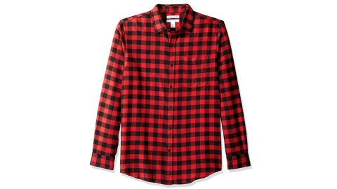 Amazon Essentials Men's Slim-Fit Long-Sleeve Plaid Flannel Shirt