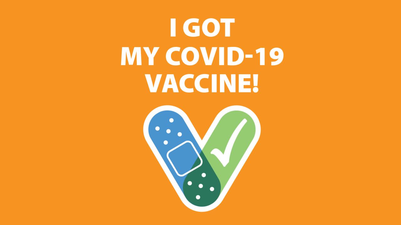 This is one of two Covid-19 vaccine stickers designed by the Centers for Disease Control and Prevention.