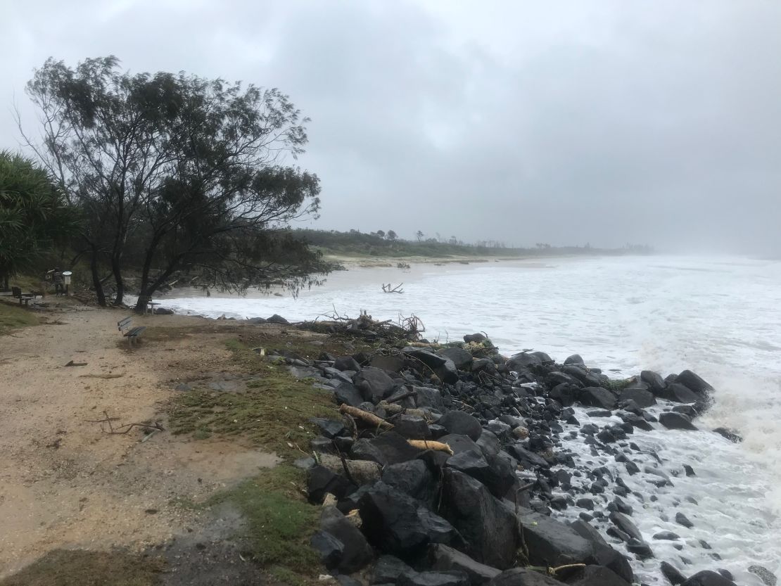 The coast of a beach in Byron Bay has been significantly eroded.