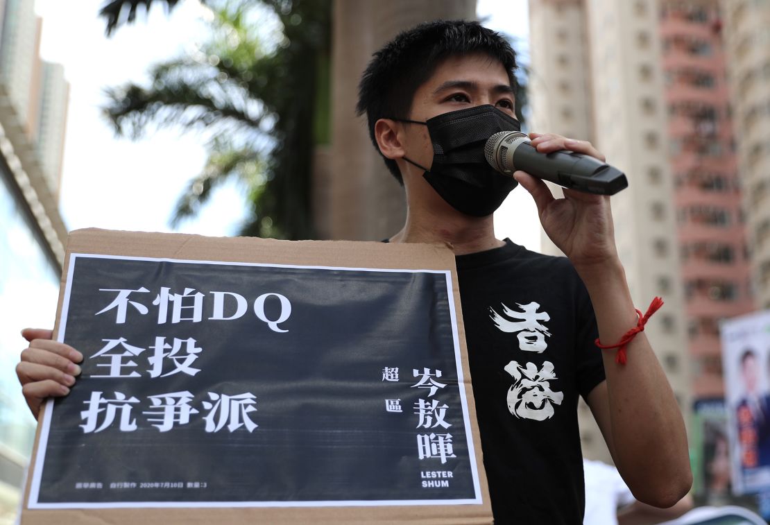 Activist Lester Shum gave up his US passport to stand for election in Hong Kong, but was later disqualified from running.