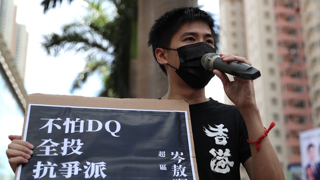 Activist Lester Shum gave up his US passport to stand for election in Hong Kong, but was later disqualified from running.