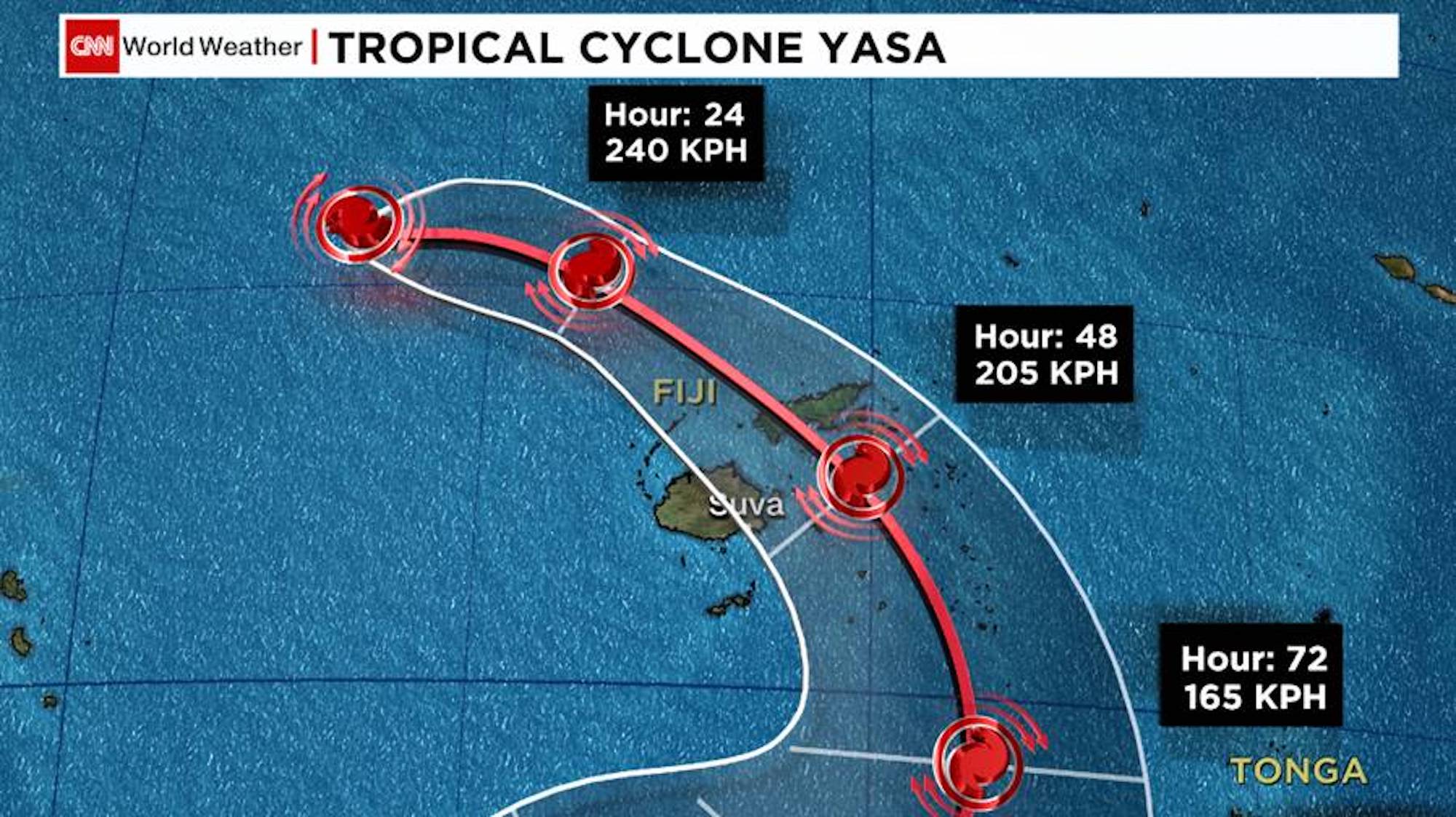 Tropical Cyclone Yasa has rapidly weakened @ Windy Community