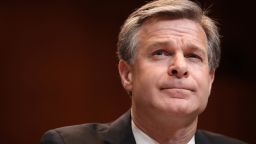 Federal Bureau of Investigation Director Christopher Wray testifies before the Senate Appropriations Committee on the bureau's FY 2020 budget in the Dirksen Senate Office Building on Capitol Hill May 07, 2019 in Washington, DC. 