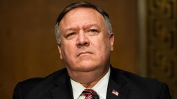 US Secretary of State Mike Pompeo prepares to testify before a Senate Foreign Relations committee hearing on the State Departments 2021 budget in the Dirksen Senate Office Building on July 30, 2020 in Washington, DC. 