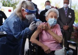 Vera Leip, 88, receives a Pfizer-BioNtech Covid-19 vaccine at the John Knox Village Continuing Care Retirement Community in Florida on December 16.