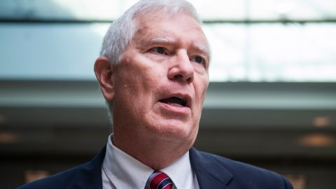 Rep. Mo Brooks, an Alabama Republican, speaks with reporters in October 2019 on Capitol Hill in Washington, DC.