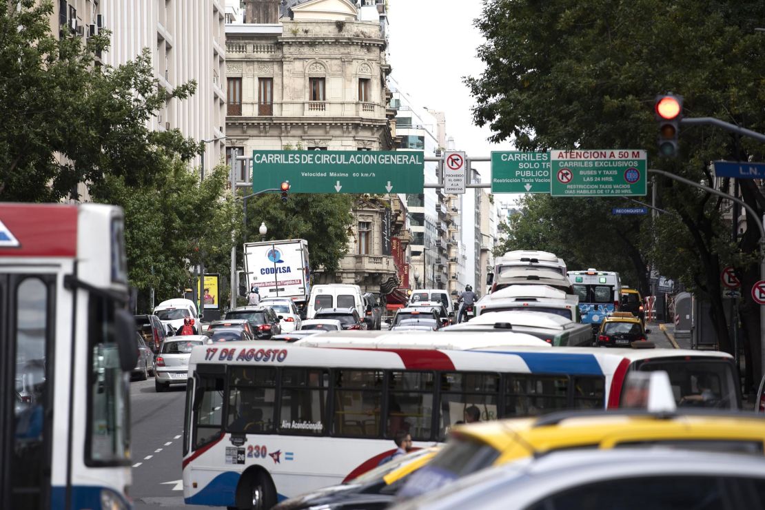 Busy Buenos Aires streets, in March 2020.
