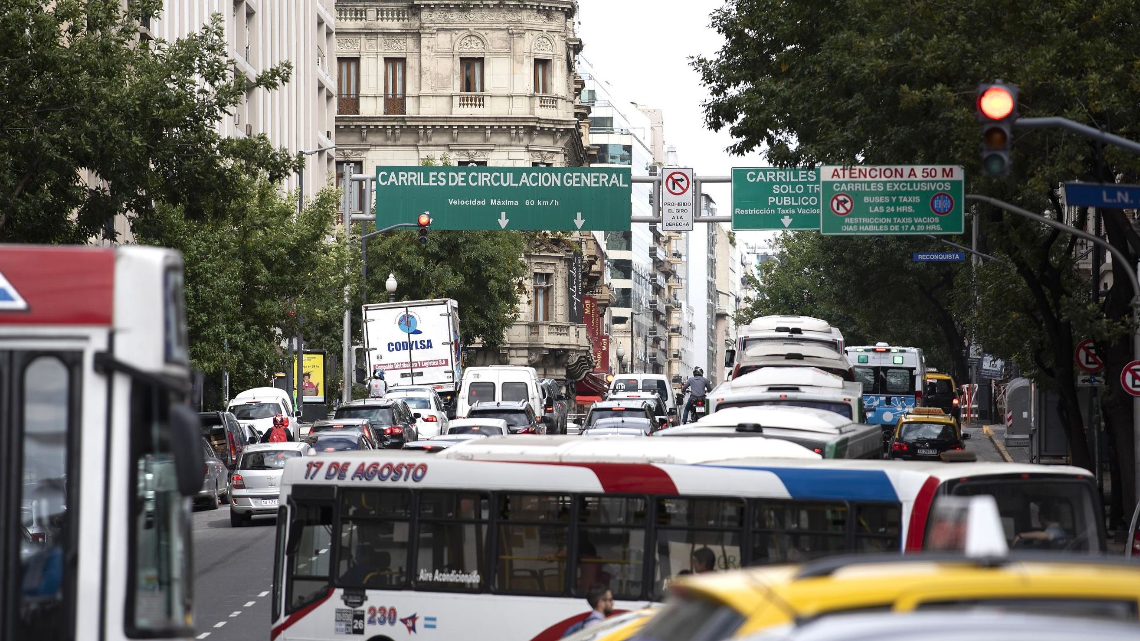 Busy Buenos Aires streets, in March 2020.