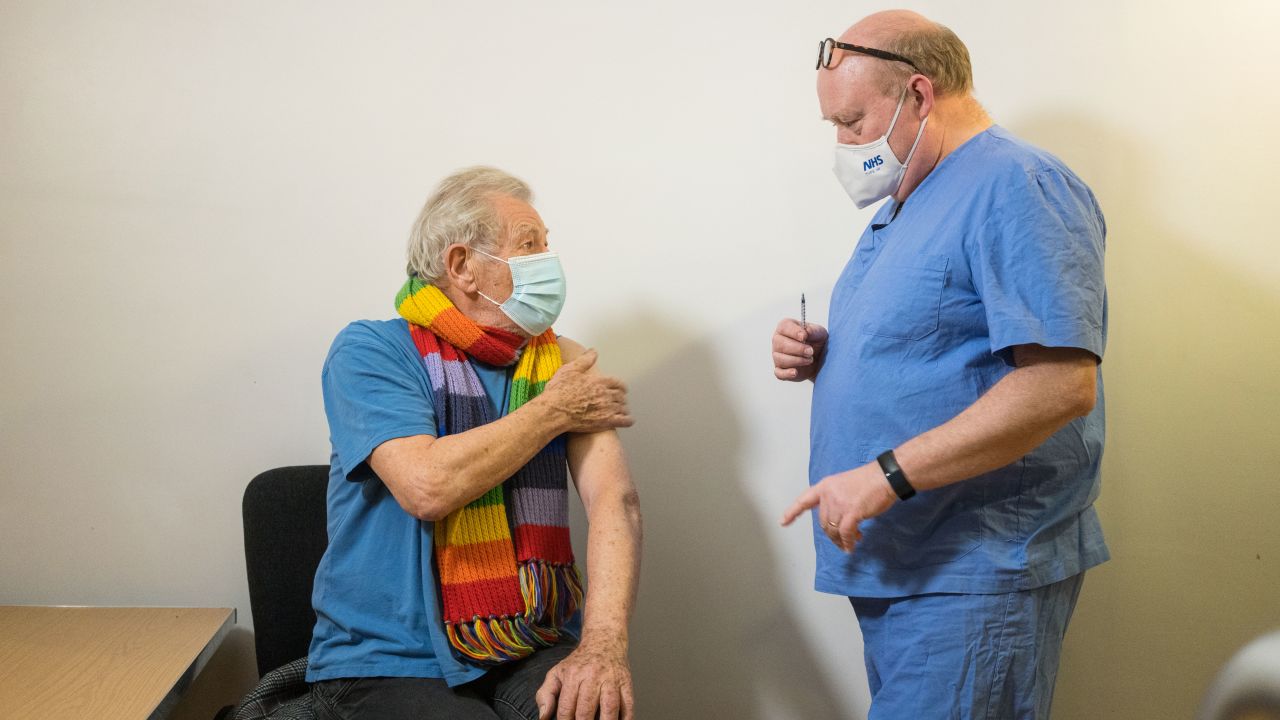Ian McKellen, 81, received his first dose of the Covid-19 vaccine on Wednesday. 