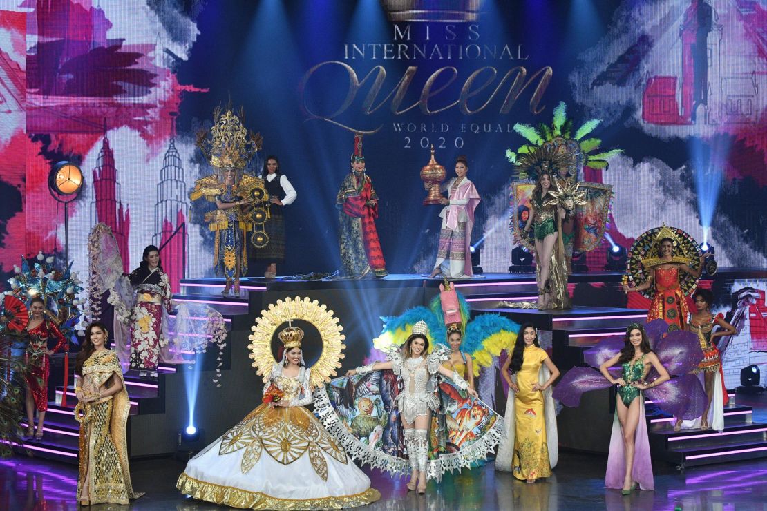 Contestants at the Miss International Queen 2020 contest in Pattaya, Thailand, in March 2020. 
