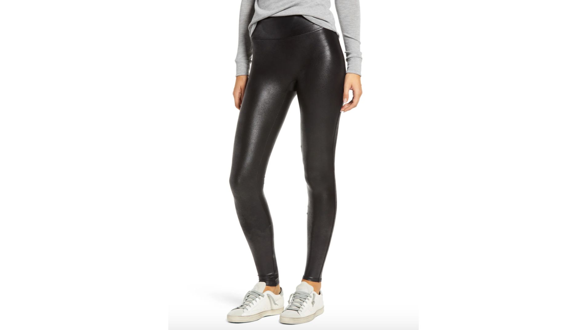 Buy SPANX® Curve Medium Control Faux Leather Shaping Leggings from Next  Luxembourg