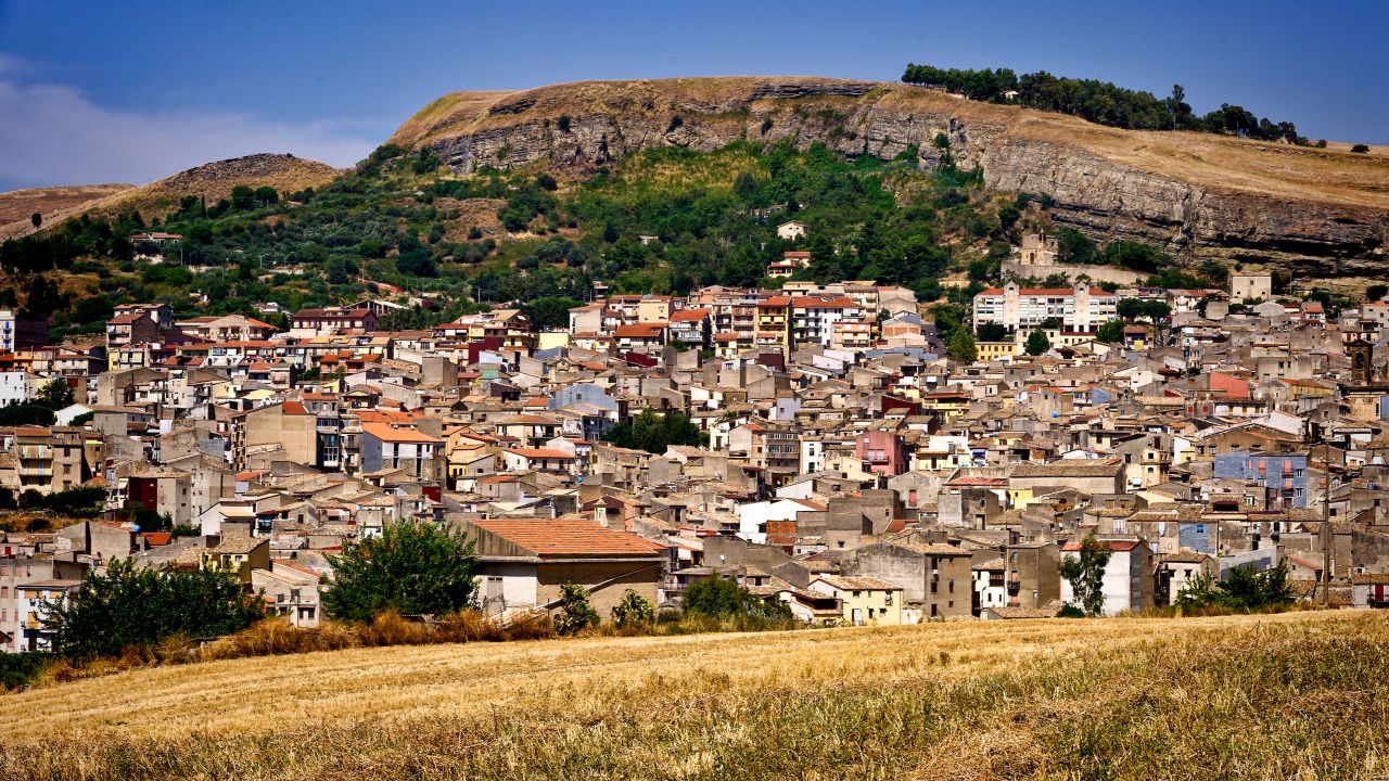 There are houses in Campofelice di Fitalia, a village not far from Corleone in Sicily (pictured).