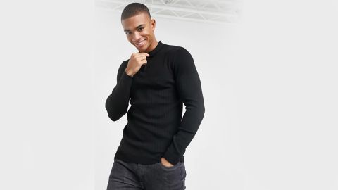 River Island Ribbed Knit Polo