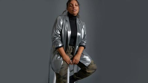 Anthropologie Zada Metallic Blazer