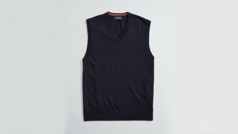 Brooks Brothers Washable Merino Wool V-Neck Vest