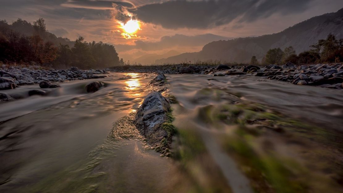The River Enza flows near Vetto.