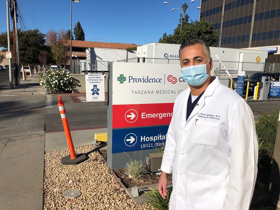 Dr. Thomas Yadegar, the ICU Director at Providence Cedars-Sinai Tarzana Medical Center, tells CNN too many patients just could not resist seeing friends and family during the Thanksgiving holiday.  